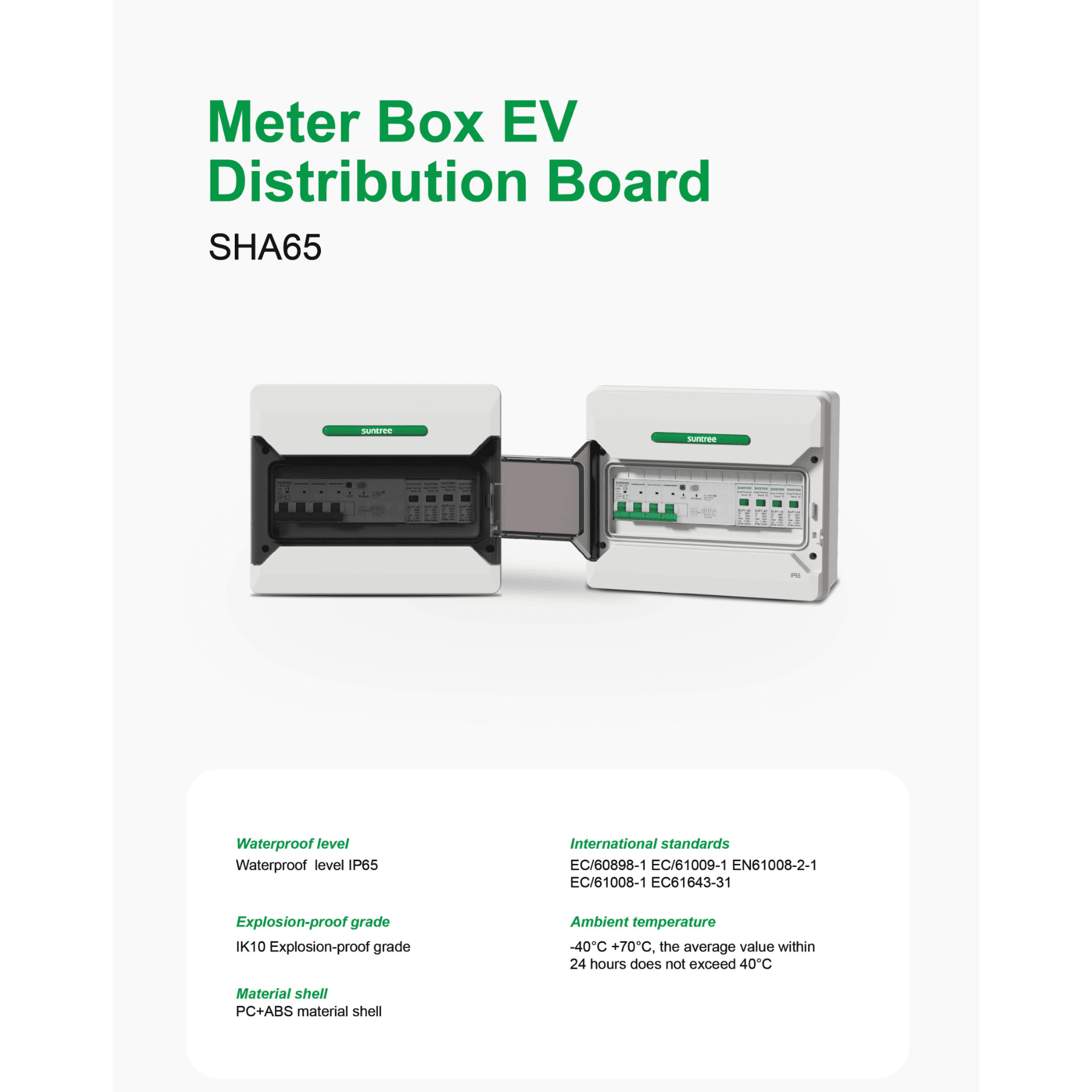 Meter Box EV Distribution Board SHA65